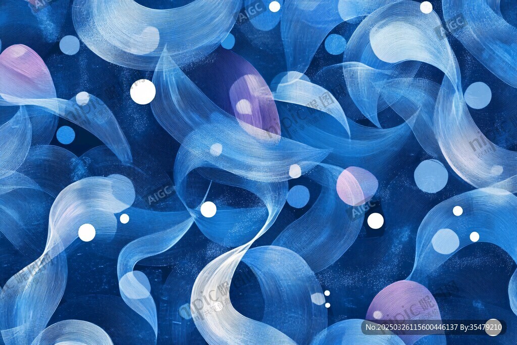 梦幻蓝色流体波纹图案