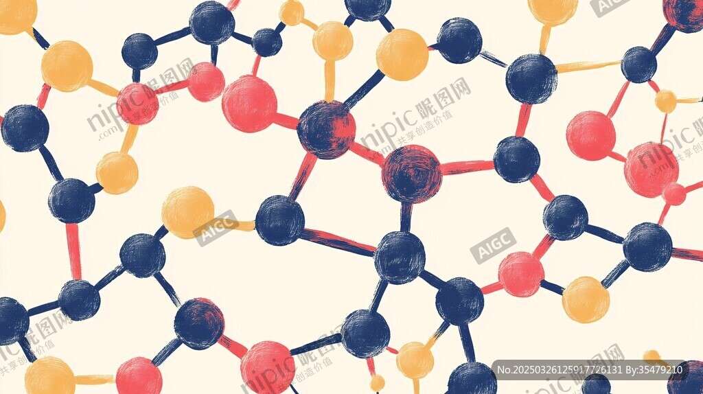 多彩分子结构微观图像