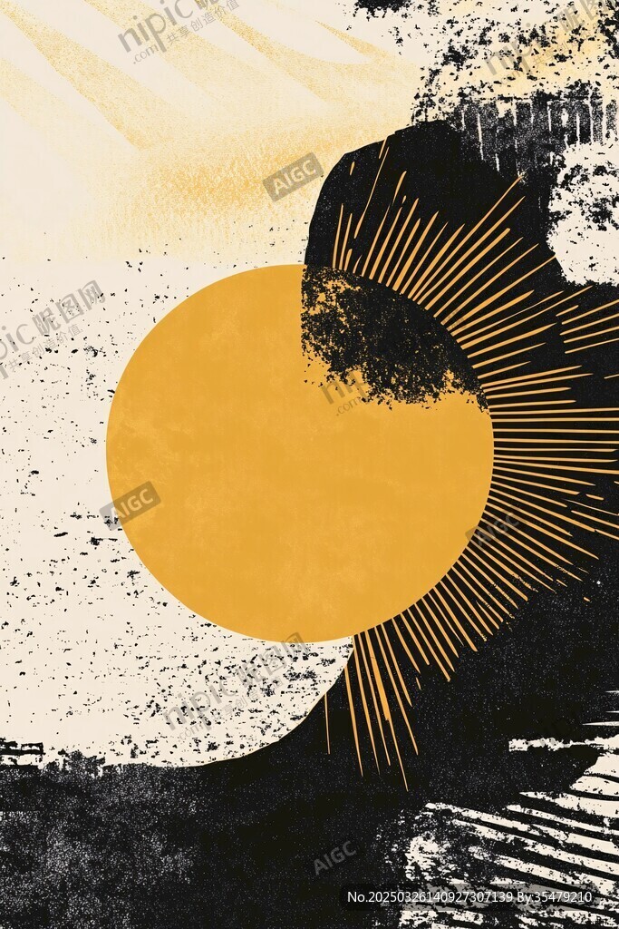 抽象太阳艺术风背景图