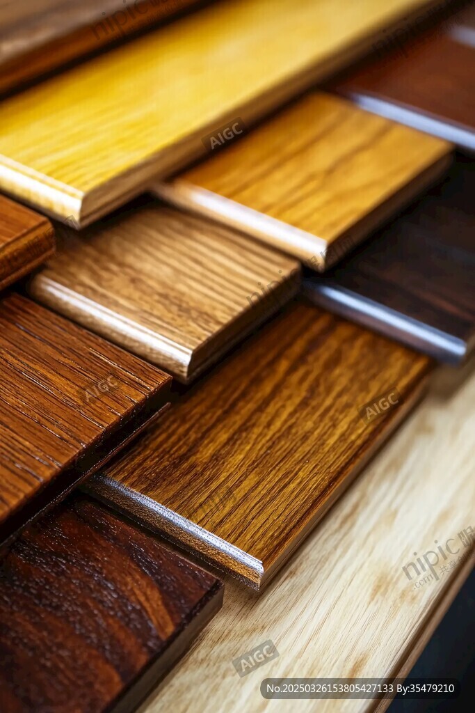 多样实木地板板材展示