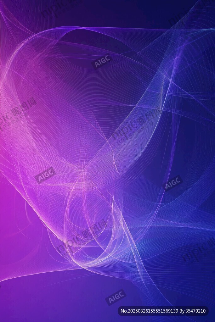 梦幻紫蓝渐变线条背景图