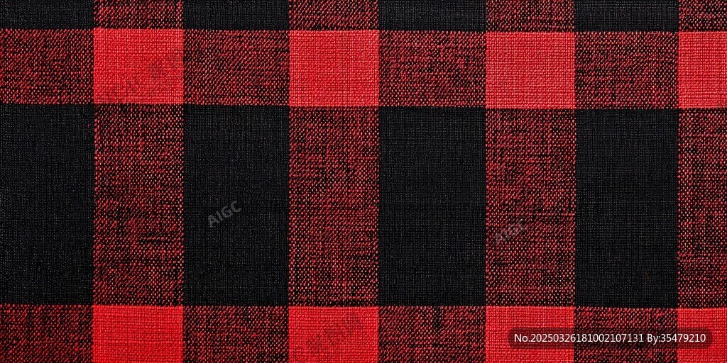 红黑格子织物纹理图案