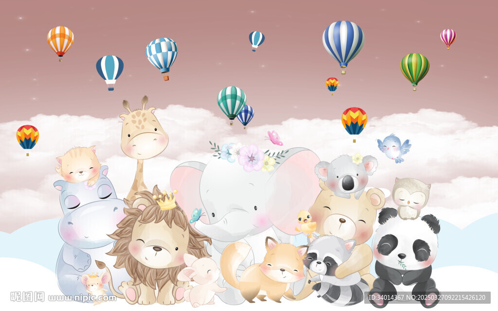 卡通儿童房背景墙