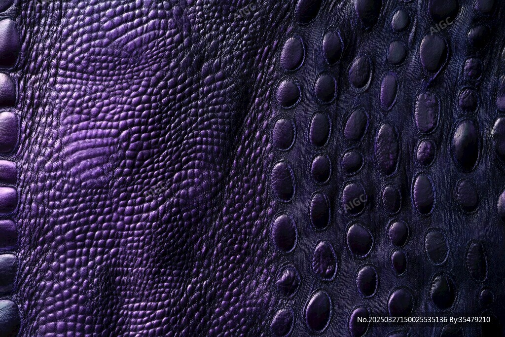 深紫色鳄鱼皮纹理特写