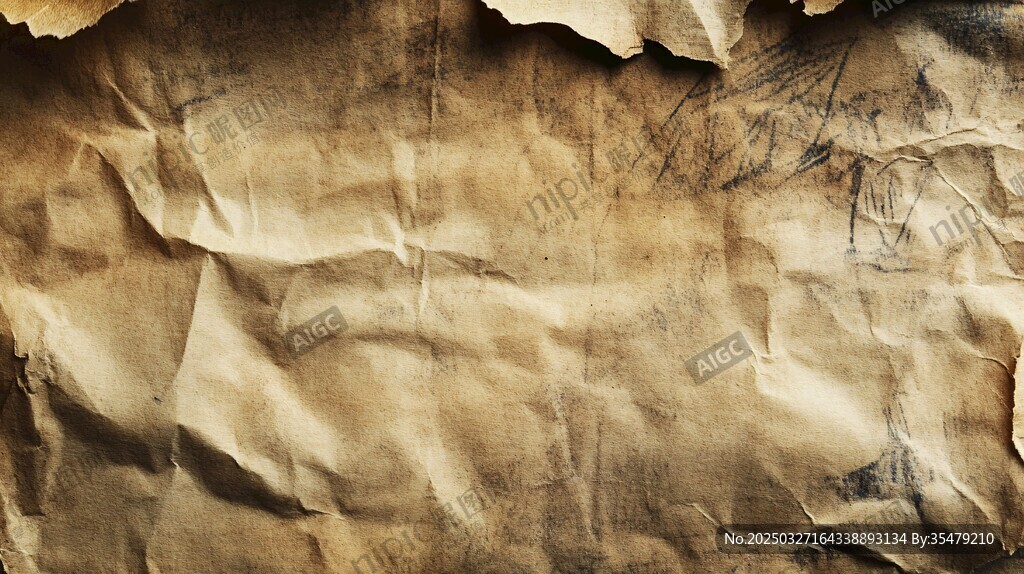 复古褶皱旧纸张纹理背景