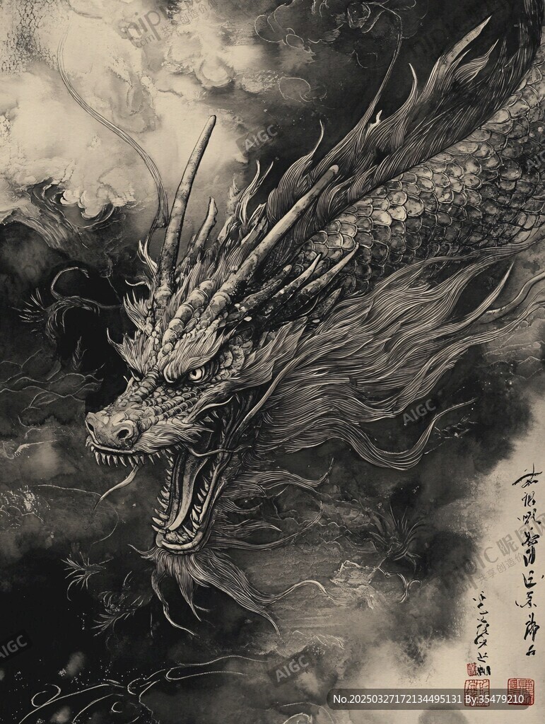 水墨祥龙图