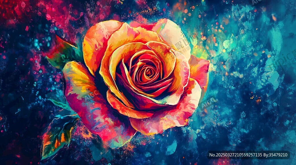 梦幻绚丽玫瑰花艺术图像