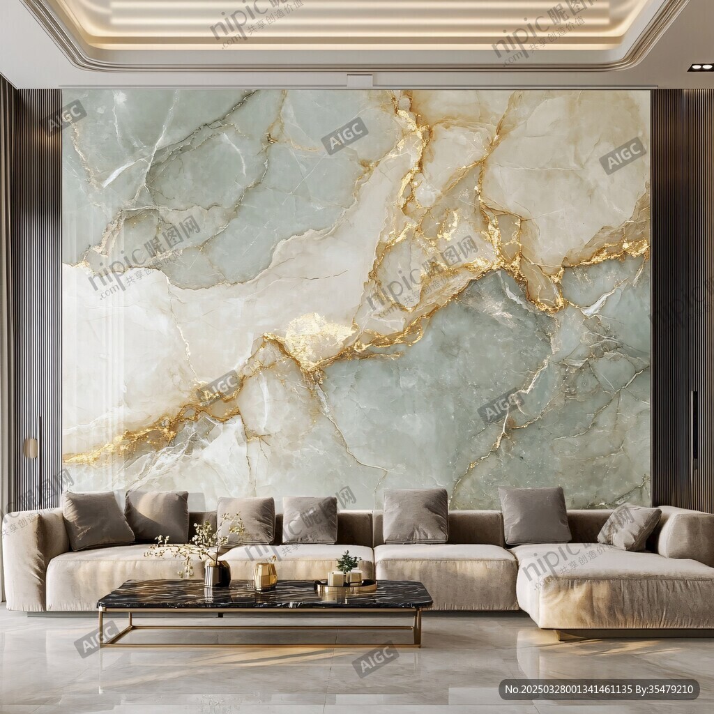 轻奢大理石客厅背景墙