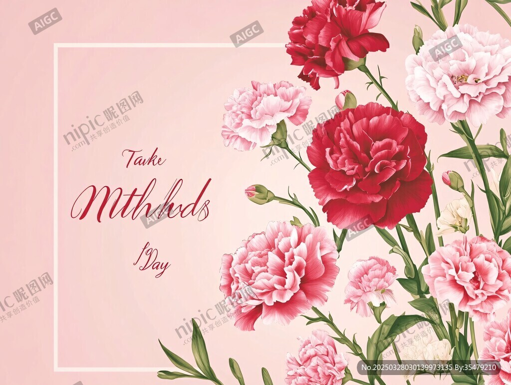 母亲节康乃馨花卉背景图