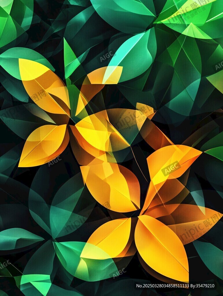 炫彩叶片抽象背景图案