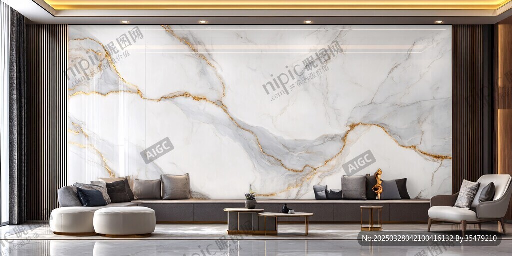 奢华大理石客厅装饰场景