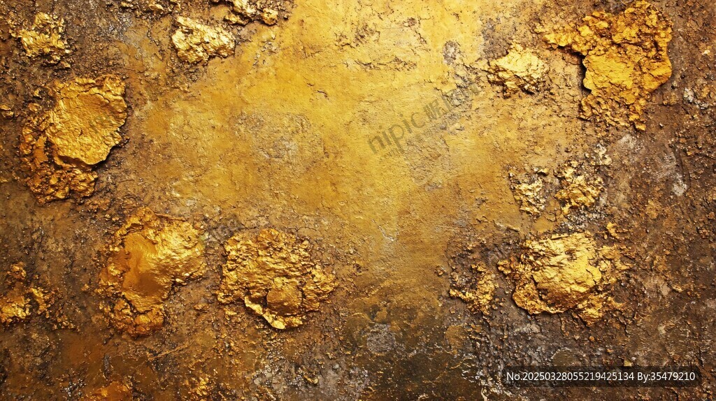 斑驳金色锈迹金属背景