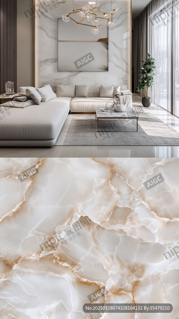 现代简约客厅大理石元素