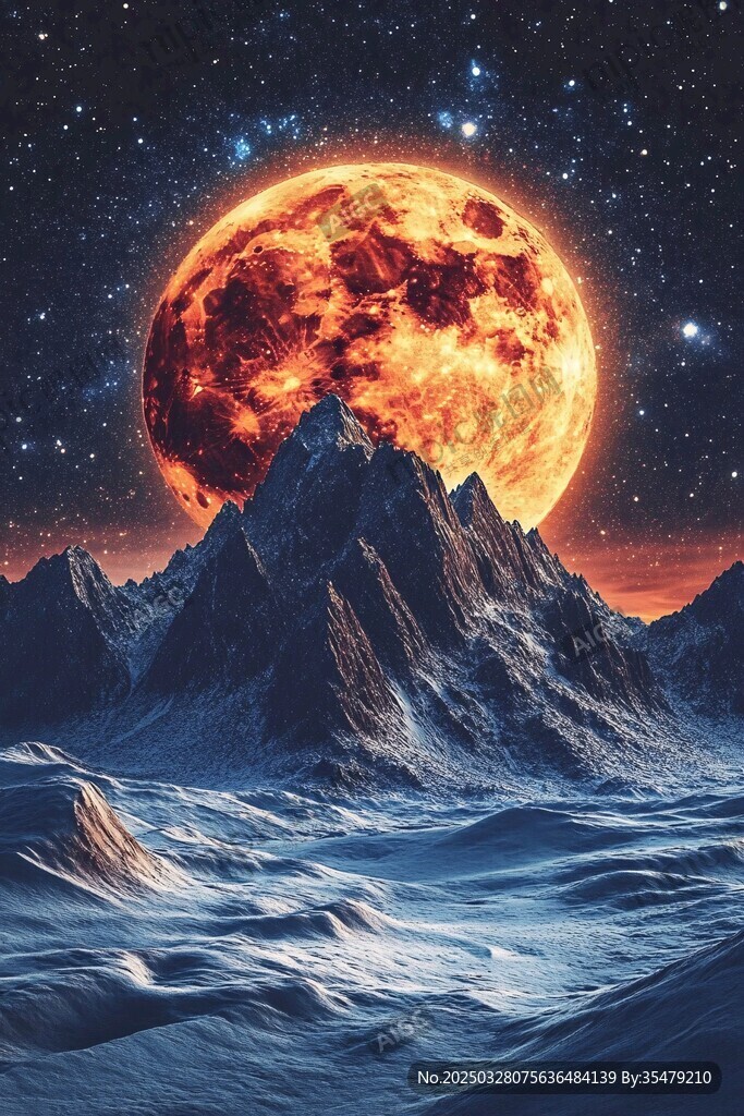 梦幻星球下的壮丽山脉景观