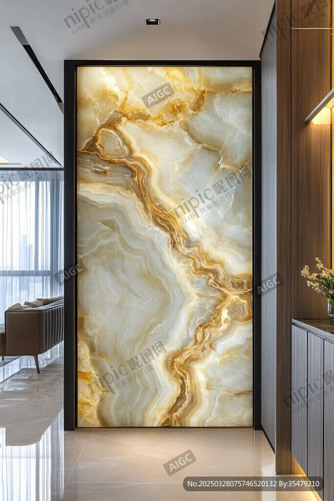 大理石玄关背景墙效果图