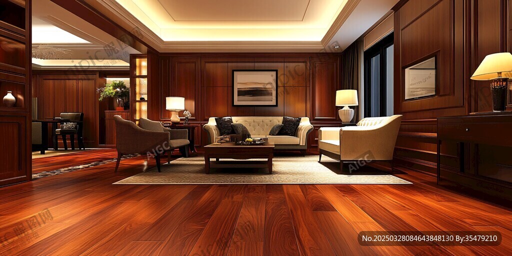 奢华大气的木质客厅空间