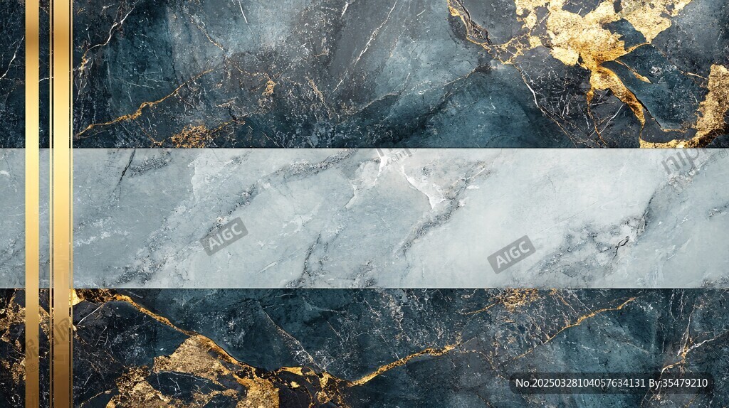 蓝金大理石纹理背景图