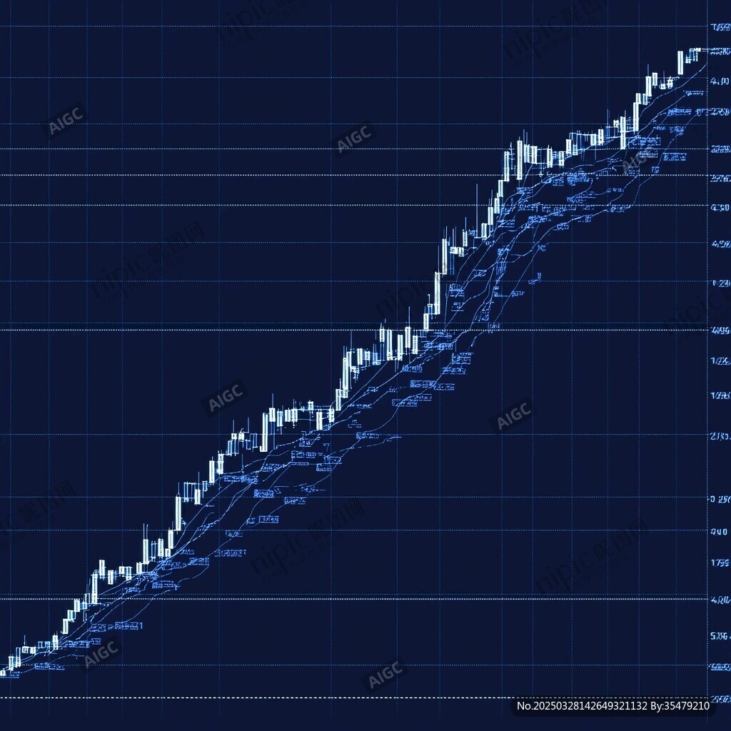 股市上扬折线图