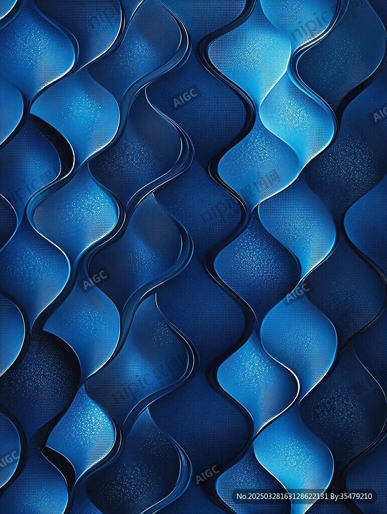 蓝色波纹立体纹理背景