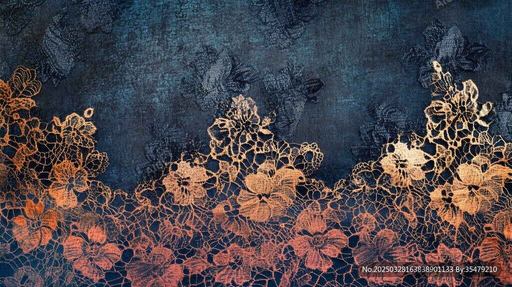 复古花卉蕾丝纹理背景图