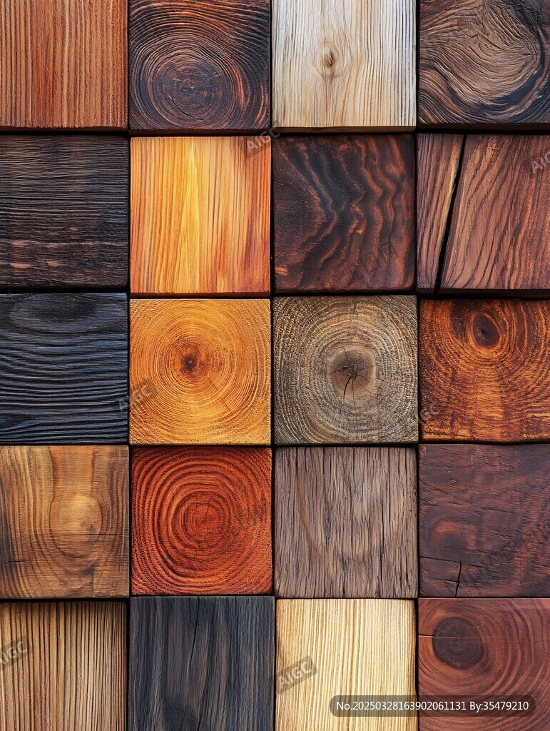 多彩木纹方块拼接纹理