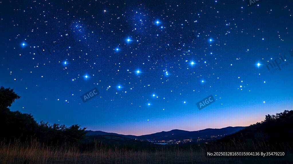 夜幕下的璀璨星空美景