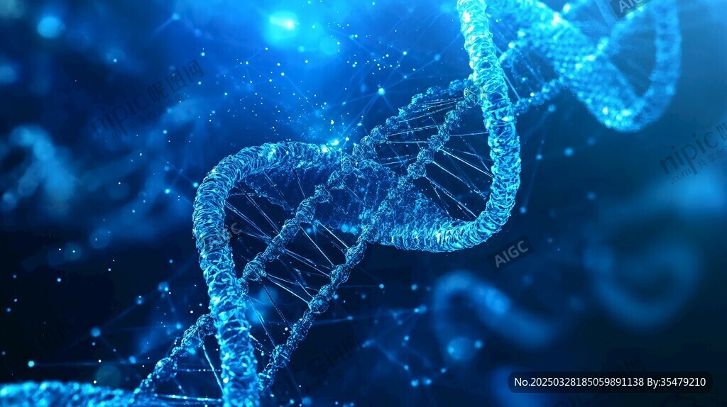 蓝色梦幻DNA双螺旋结构