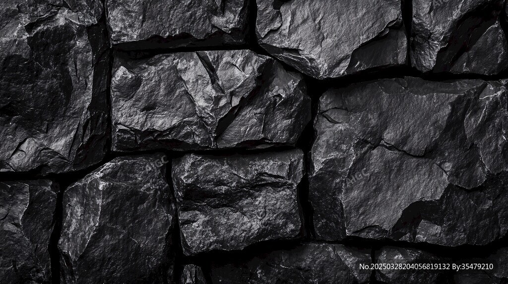 黑色石墙纹理背景