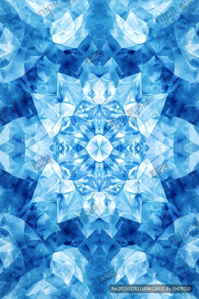 蓝色璀璨钻石花纹图案