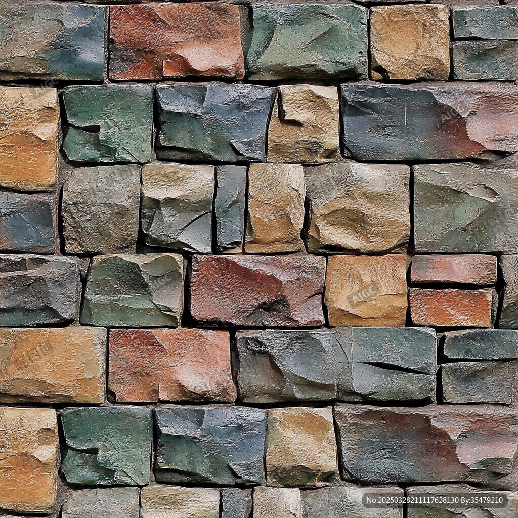 多彩石块砌成的特色石墙