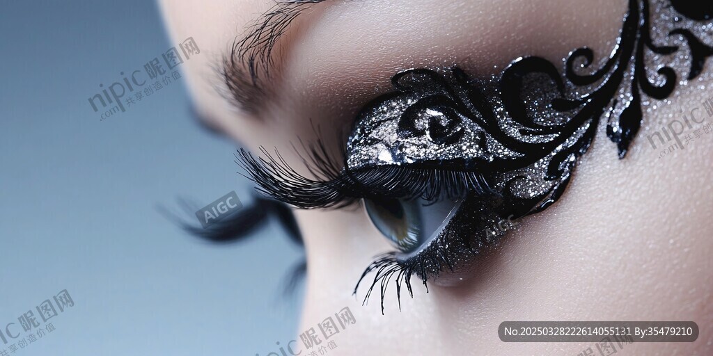 创意骷髅眼妆特写