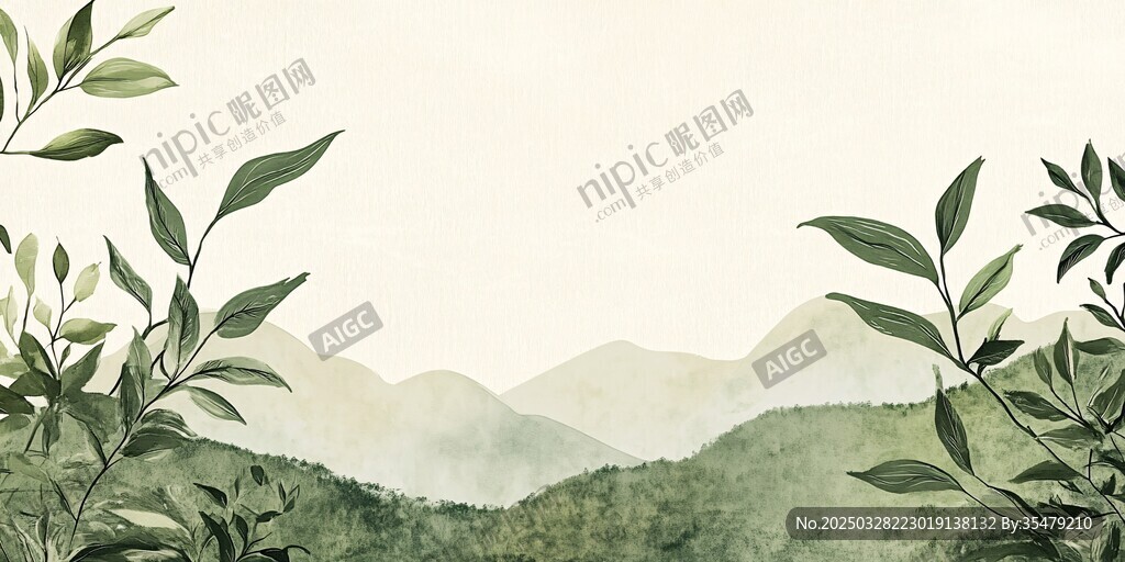 山林绿意间的清新植物景