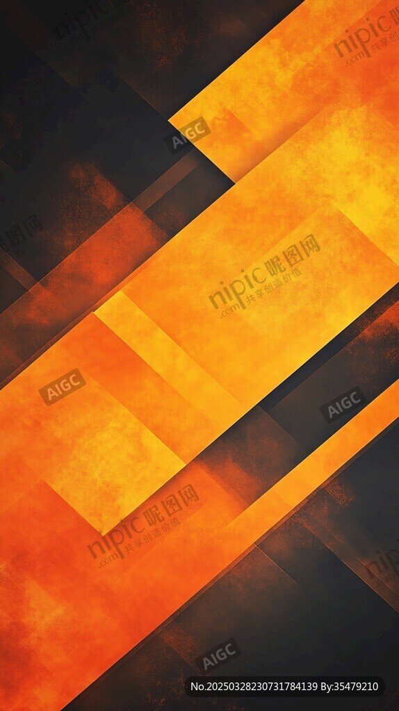 橙黑几何动感抽象背景图