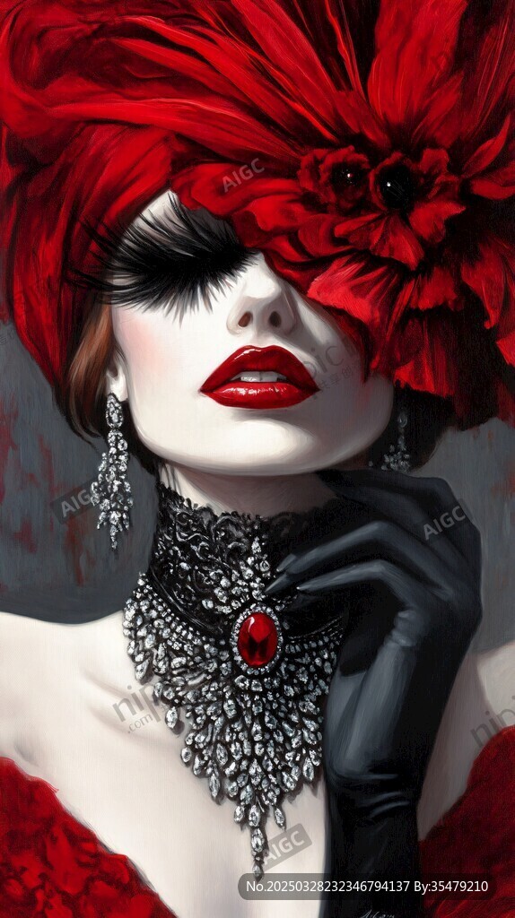 红帽艳妆贵妇华丽造型