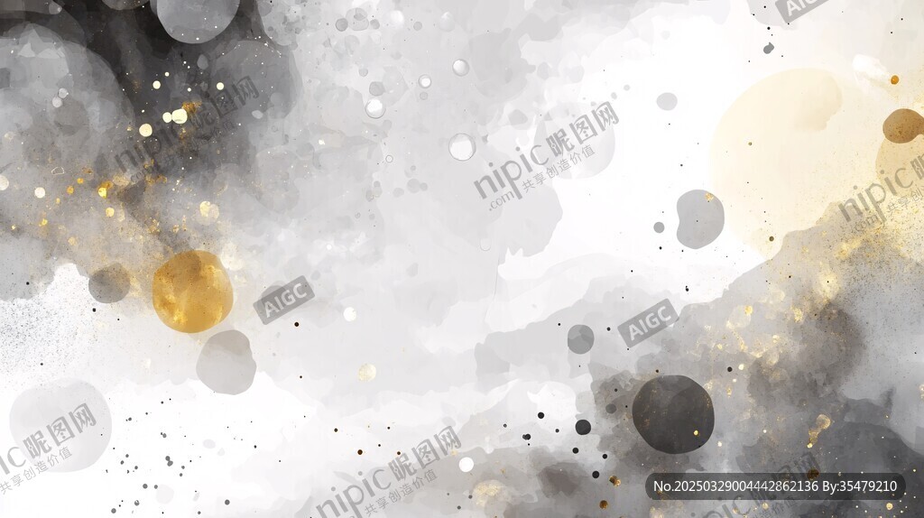 水墨金点抽象背景图