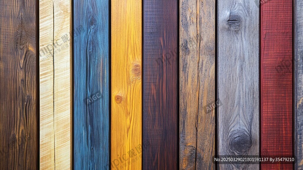 多彩木板墙纹理展示