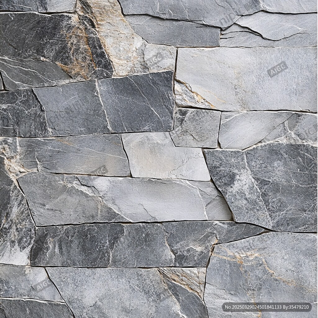 灰色石砌墙面纹理展示