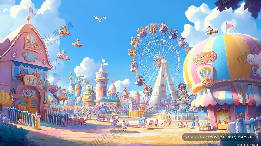 梦幻绚丽的童话风游乐园