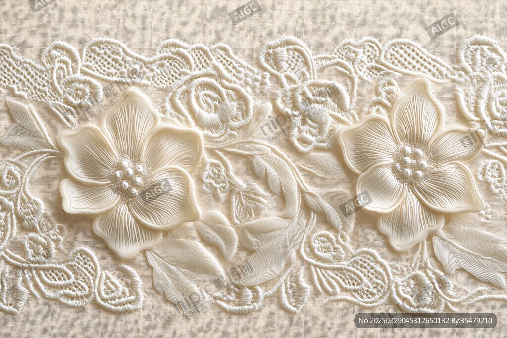精致立体花卉蕾丝花边
