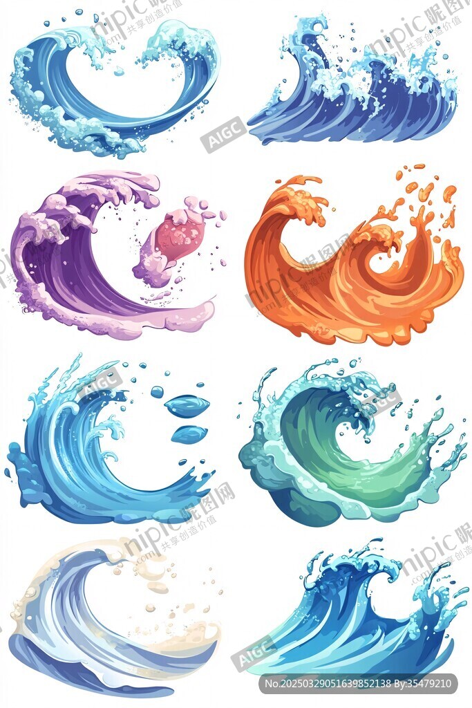 多彩创意波浪图案集合