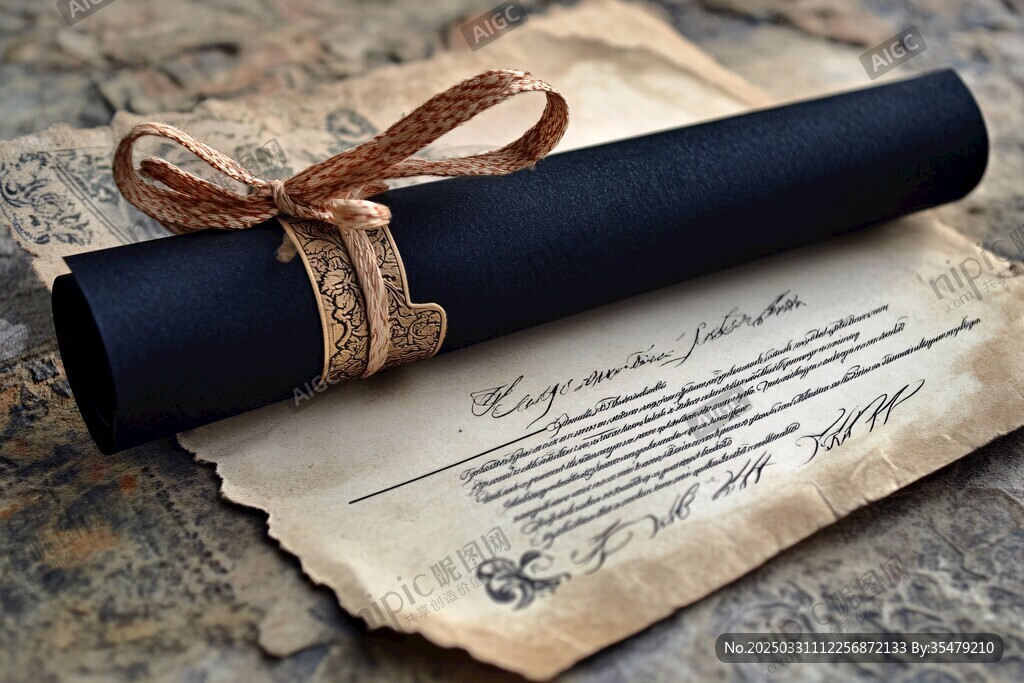 复古卷轴证书 典雅质感