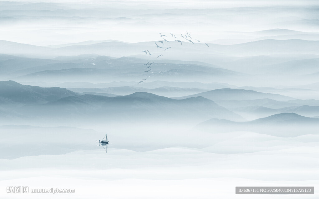 中国风水墨意境山水风景背景