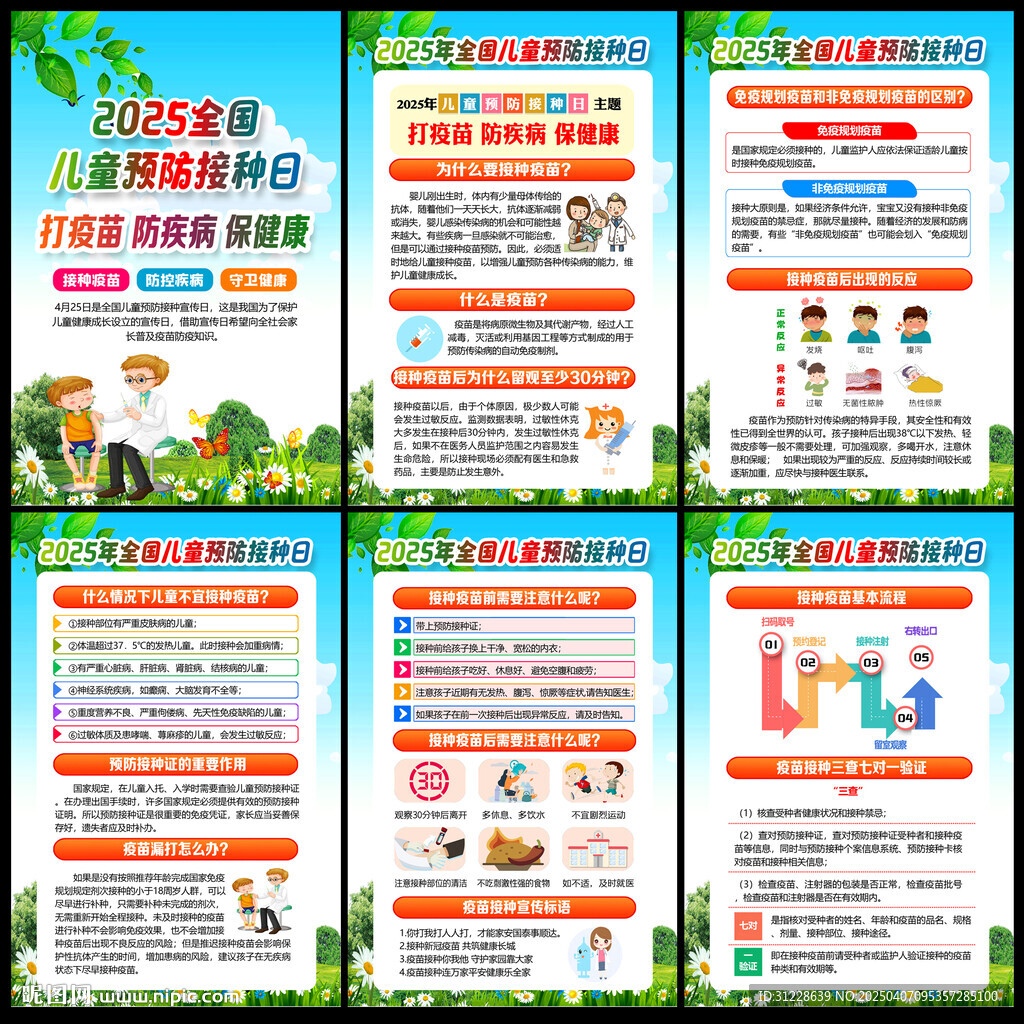 儿童预防接种挂画