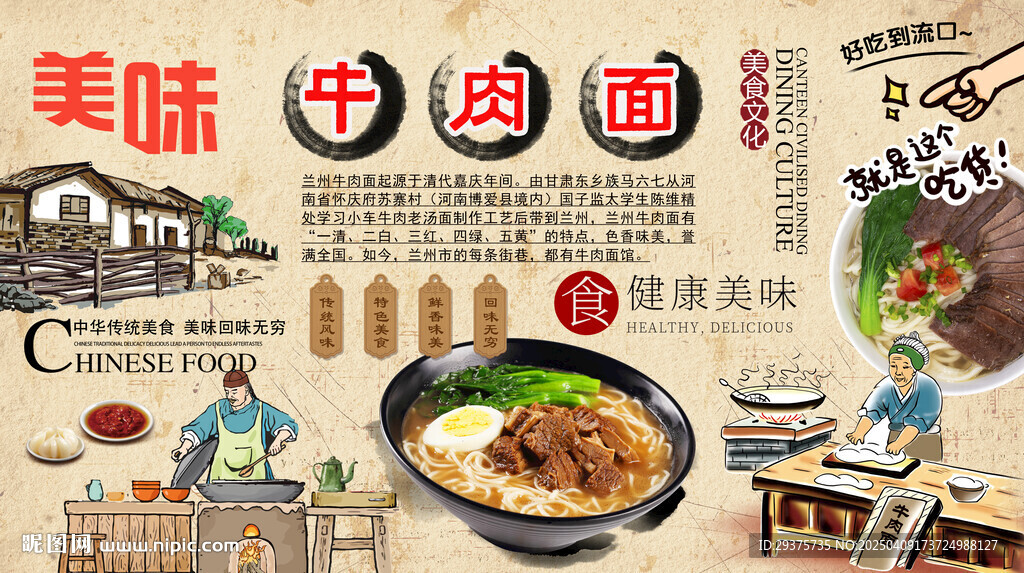 牛肉面背景墙