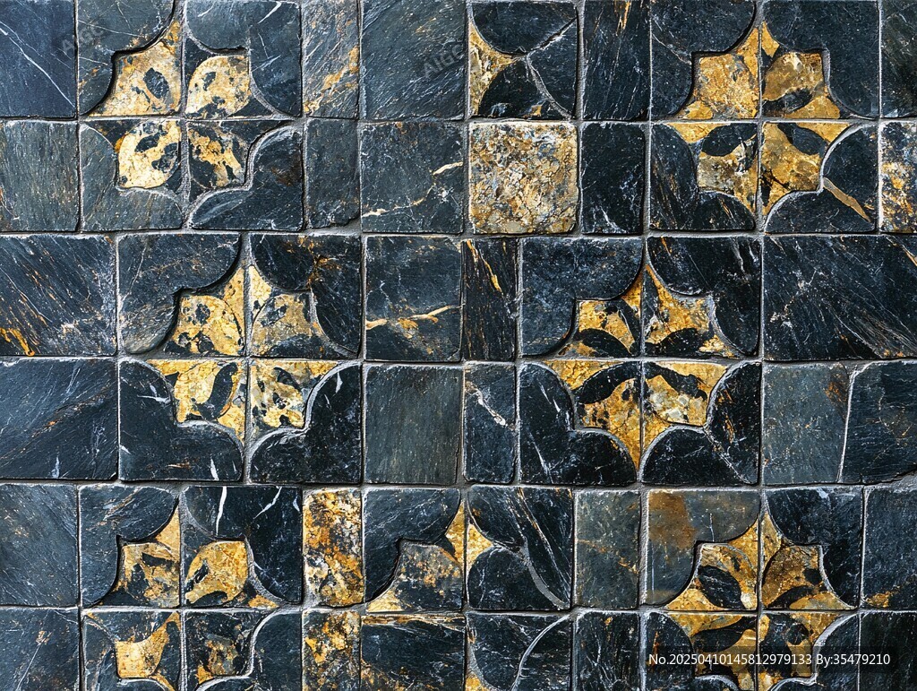 复古花纹大理石拼贴瓷砖