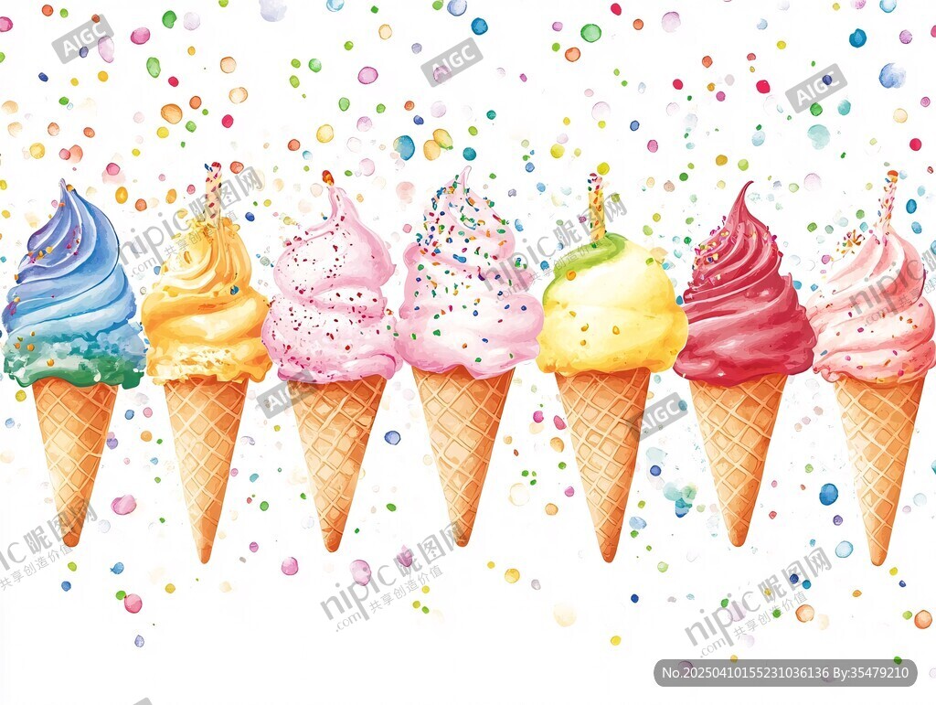 缤纷多彩的美味冰淇淋