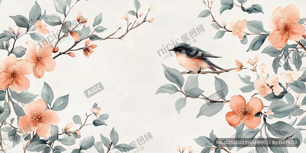 花鸟绘景 清新自然之韵