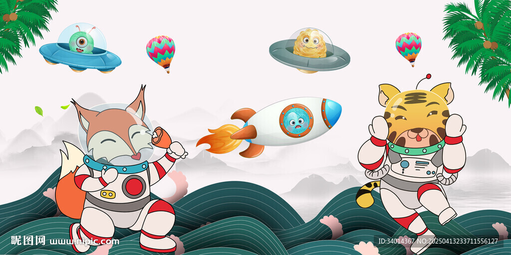 卡通儿童房背景墙