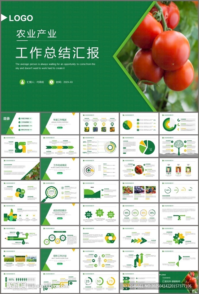 农业产业总结计划工作汇报ppt