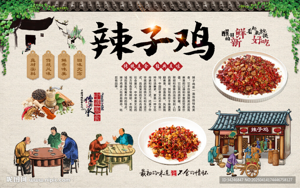 辣子鸡背景墙